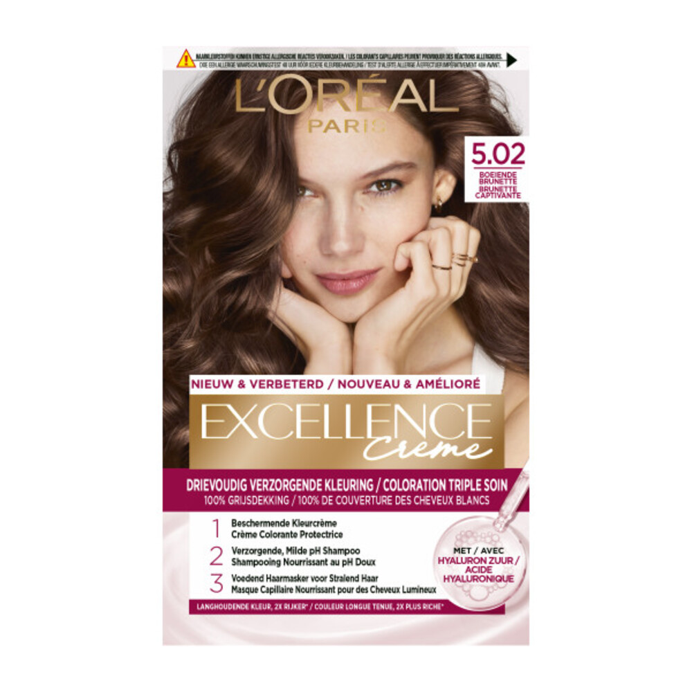 L'Oréal Excellence Crème Permanente Crèmekleuring 5.02 Boeiende Brunette