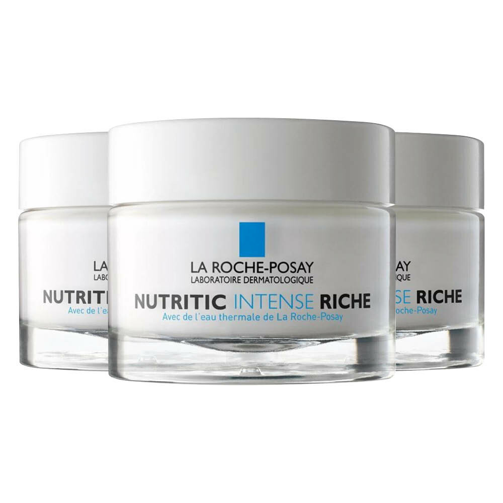 3x La Roche Posay Nutritic Intens Rijk Voedende en Herstellende Crème 50 ml