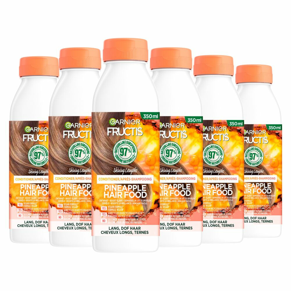 6x Garnier Fructis Pineapple Hair Food Conditioner 350 ml