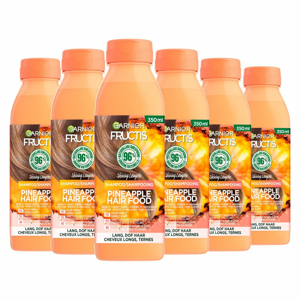 6x Garnier Fructis Pineapple Hair Food Shampoo 350 ml