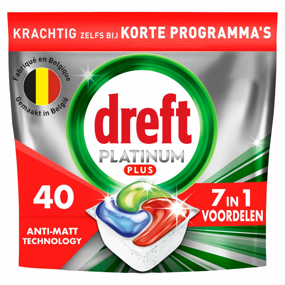 2+2 gratis: Dreft Vaatwastabletten Platinum Plus All In One 40 stuks