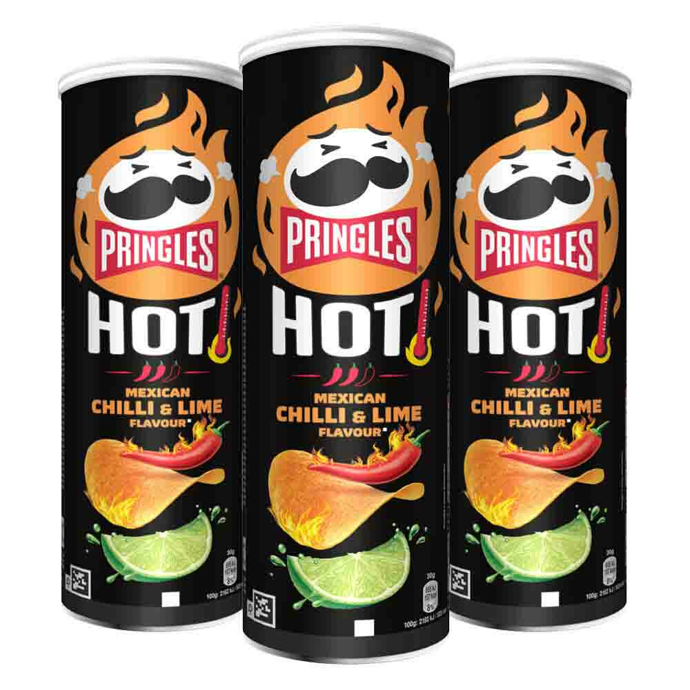 3x Pringles HOT Mexican Chilli&Lime 160 gr