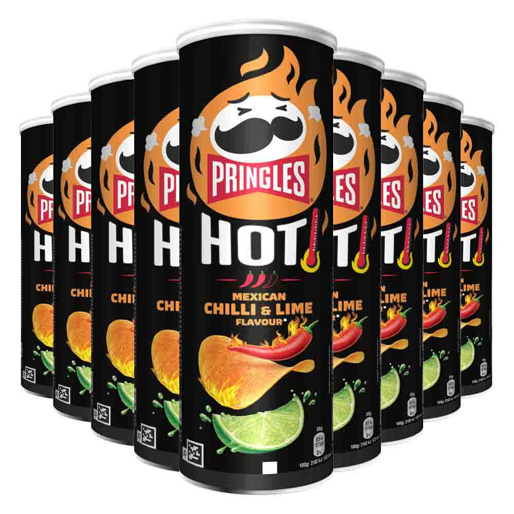 9x Pringles HOT Mexican Chilli&Lime 160 gr