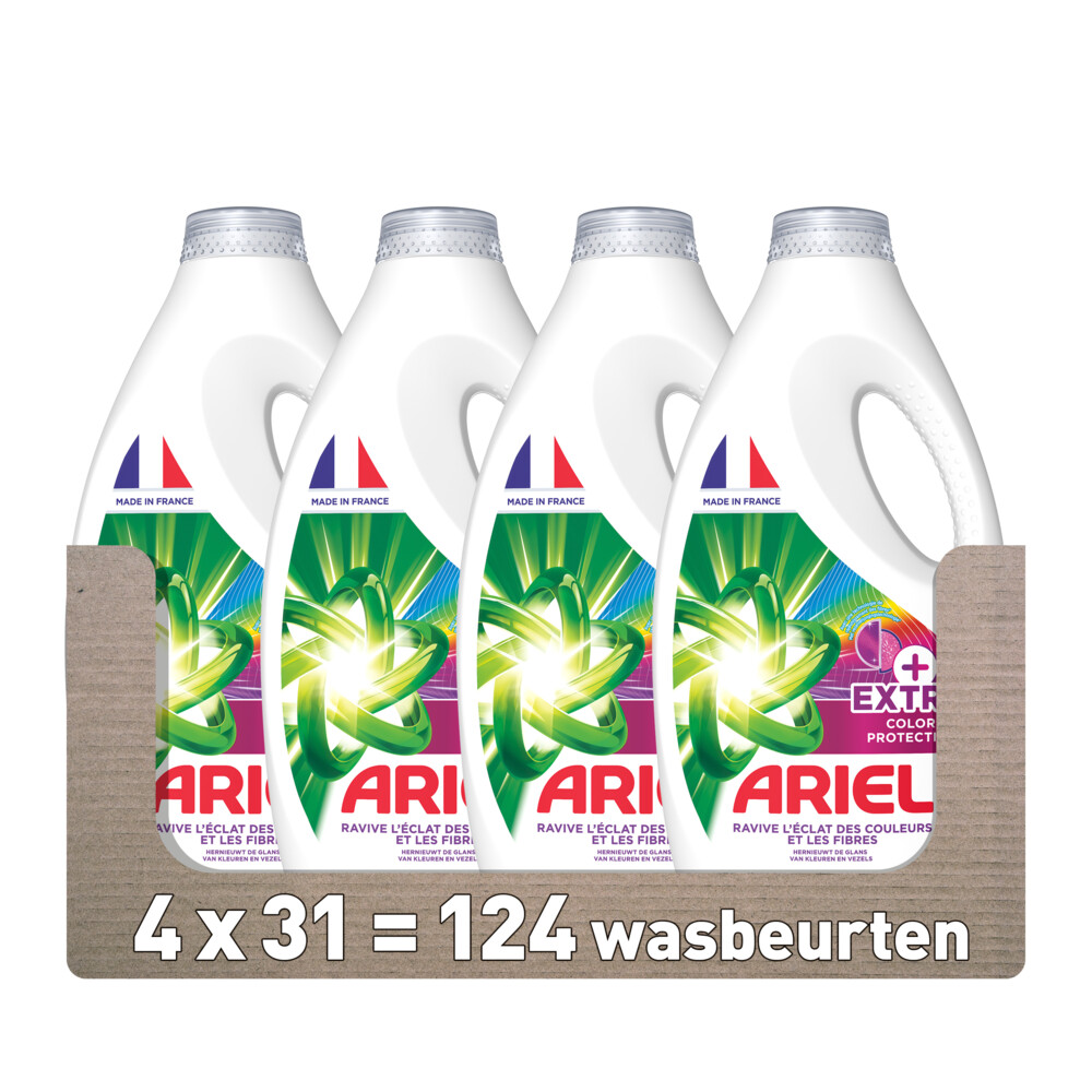 4x Ariel Vloeibaar Wasmiddel +Extra kleurbescherming 31 Wasbeurten 1395 ml