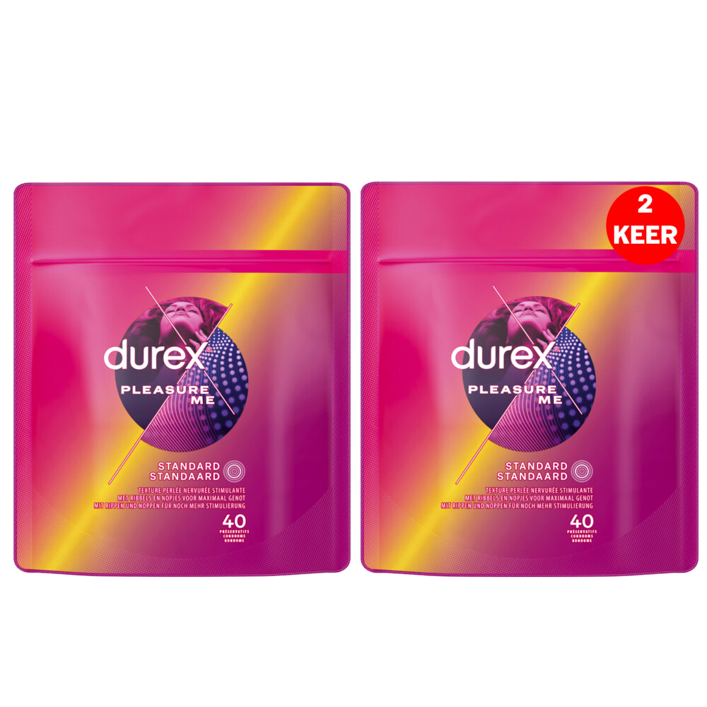 2x Durex Condooms Pleasure Me 40 stuks
