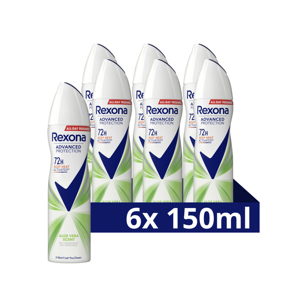 6x Rexona Deodorant Spray Advanced Protection Aloë Vera 150 ml