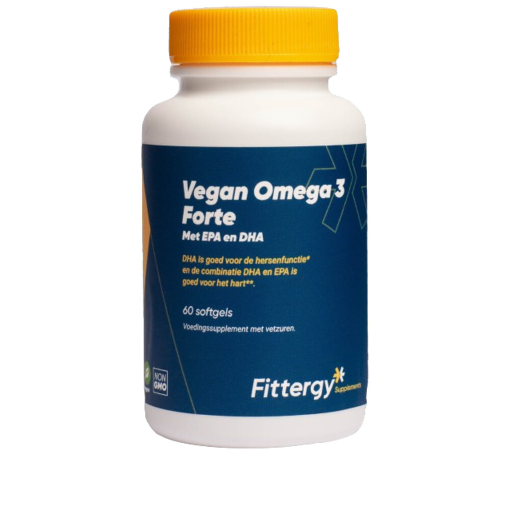 Gratis Verzending: 2x Fittergy Supplements Vegan Omega 3 Forte 60 Softgels