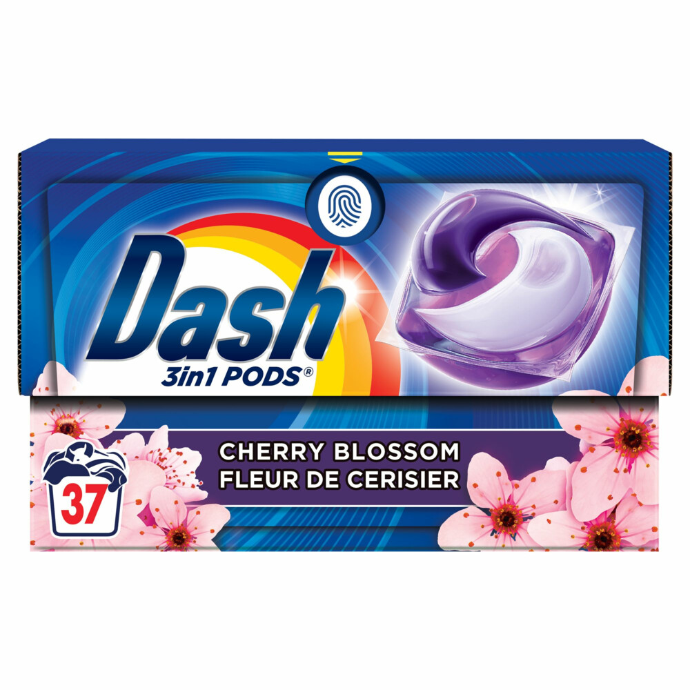 2e halve prijs: Dash Wasmiddelcapsules 3in1 Pods Kersenbloesem 37 stuks