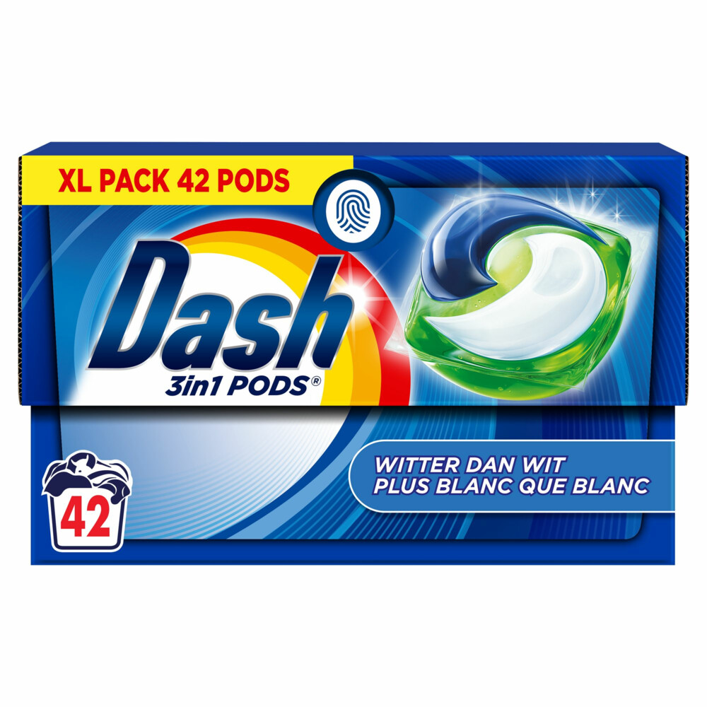 4x Dash Wasmiddelcapsules 3in1 Pods Witter dan Wit 42 stuks