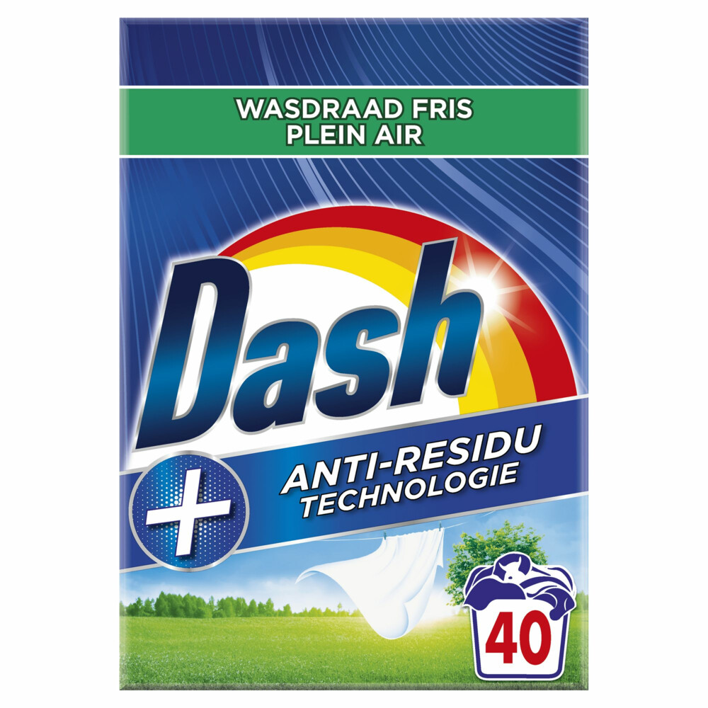 3x Dash Waspoeder Wasdraad Fris 40 Wasbeurten 2,4 kg