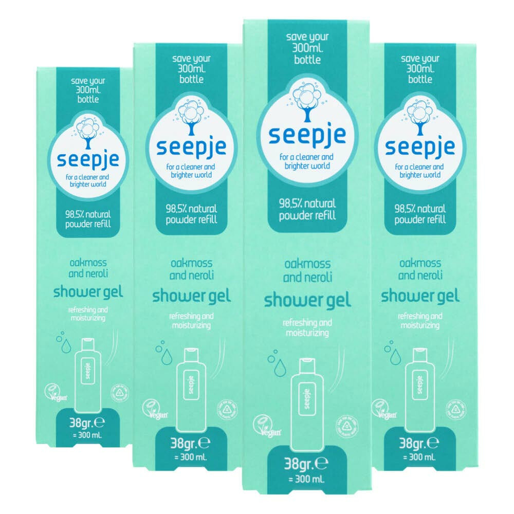 4x Seepje Eikenmos en Neroli Douchegel Navulling 38 gr