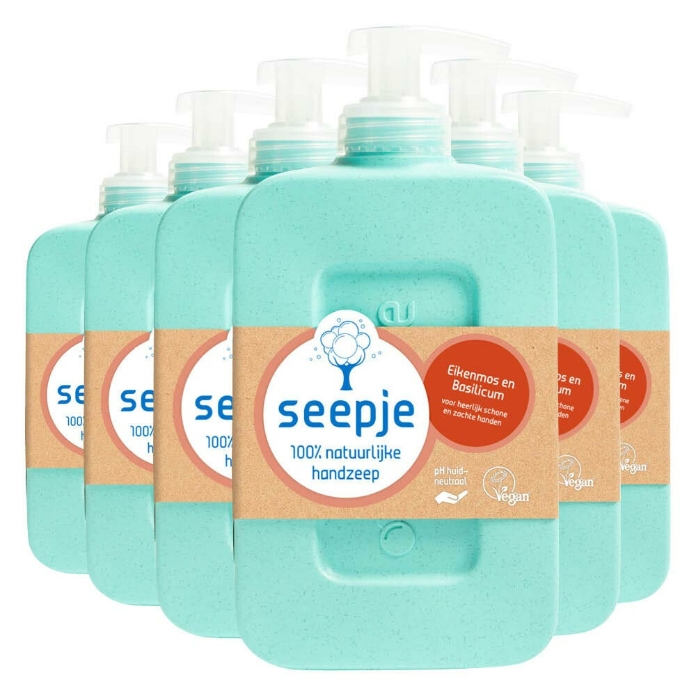 6x Seepje Handzeep Eikenmos en Basilicum 300 ml