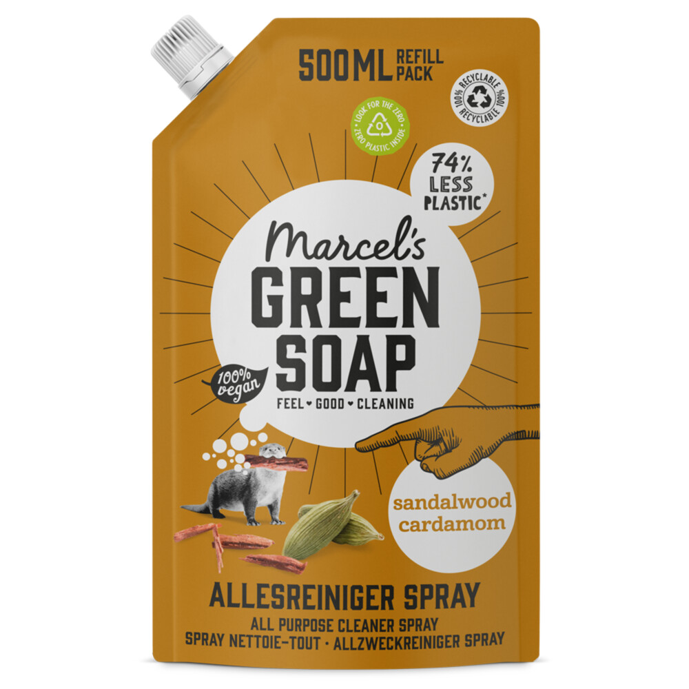 Marcel's Green Soap Allesreiniger Spray Sandelhout&Kardemom Navulling 500 ml