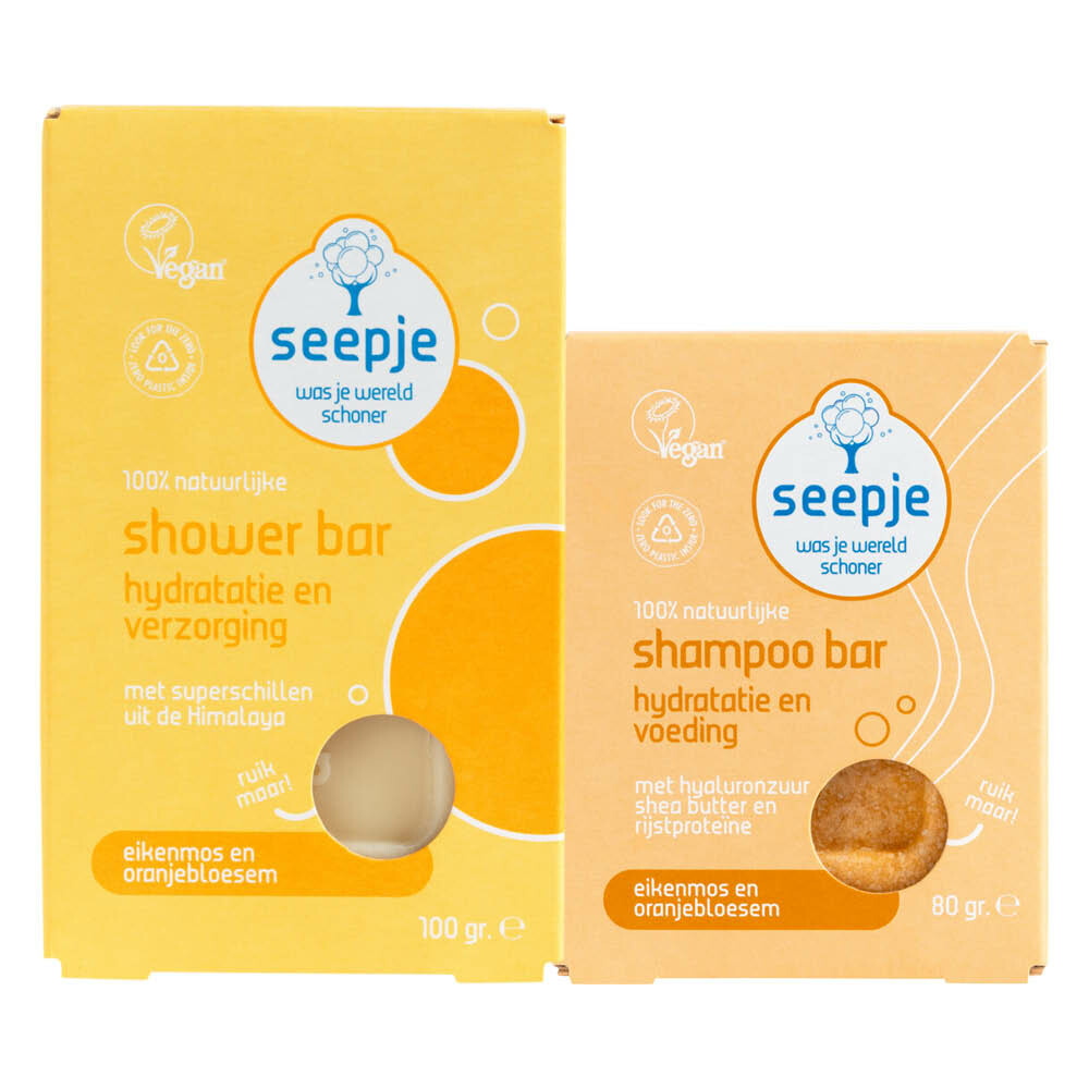 Seepje Eikenmos en Neroli Shampoo Bar en Shower Bar Pakket