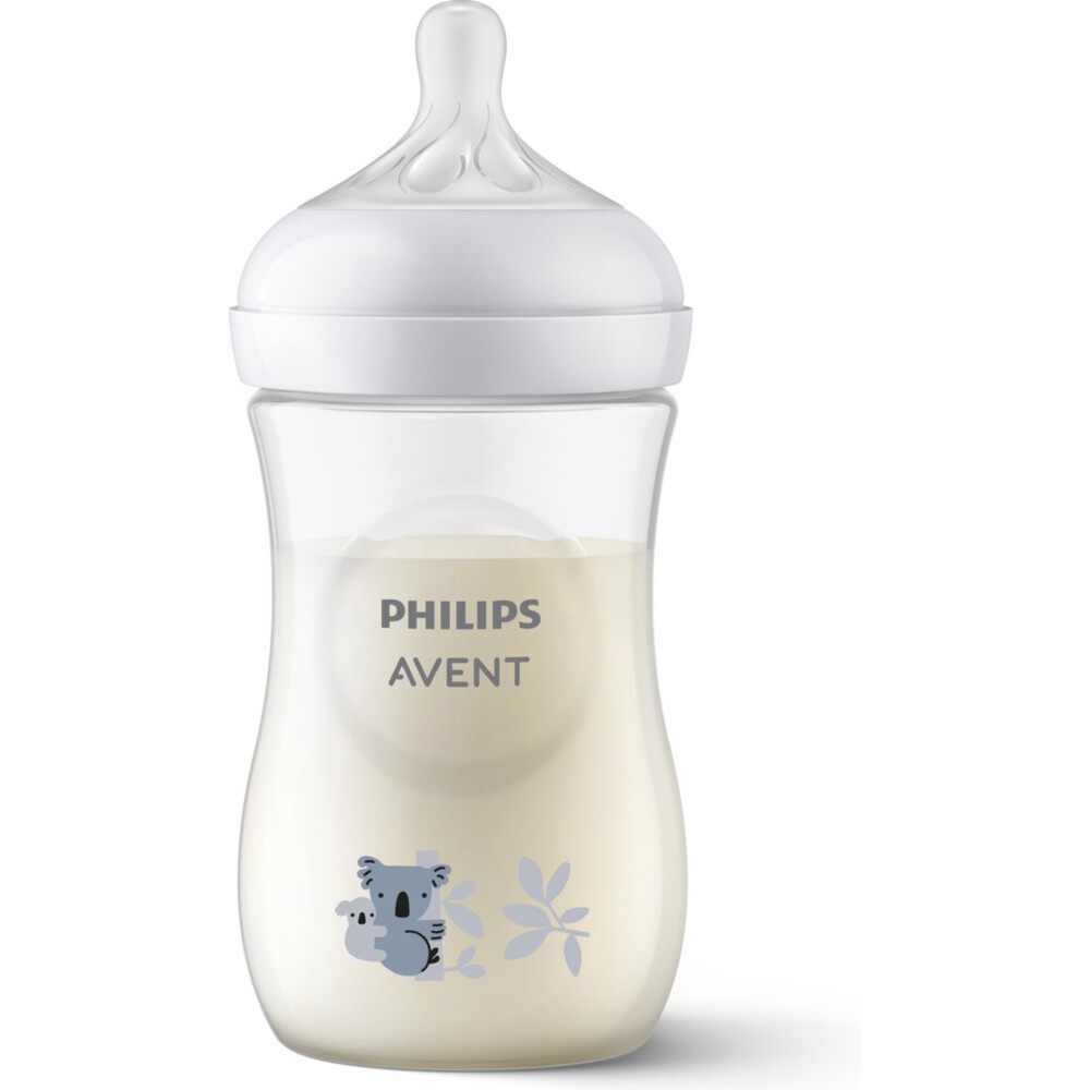 Philips Avent Natural Response Babyfles - Koala - 1 Fles - 260 ml - 1+ maanden - Snelheid 3-speen - SCY903/67