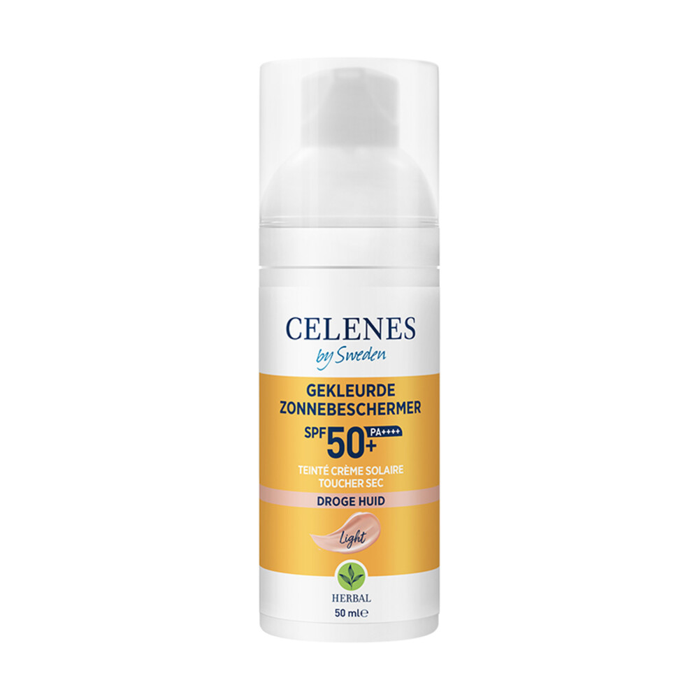 3x Celenes Herbal Dry Touch Zonnefluïde Getint SPF 50 50 ml