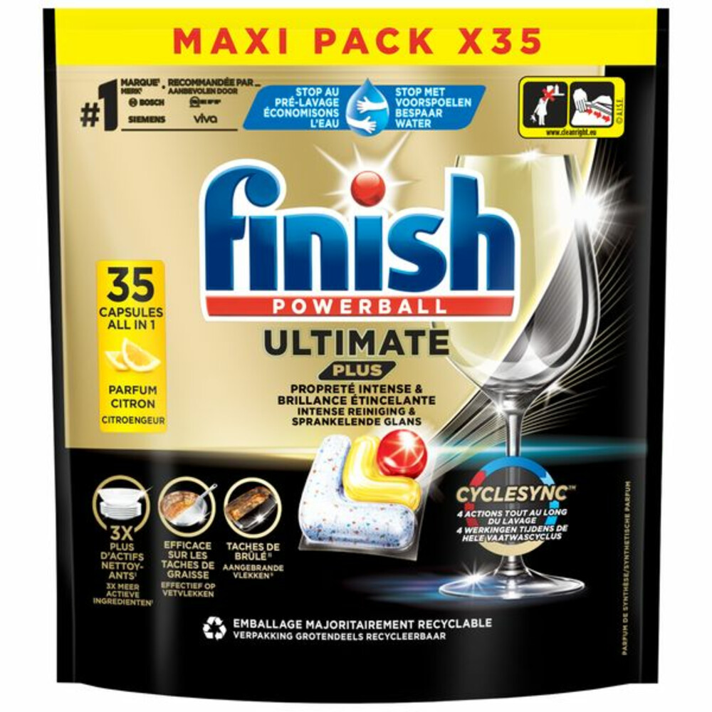 Finish Ultimate Plus Vaatwastabletten Citroen 35 stuks