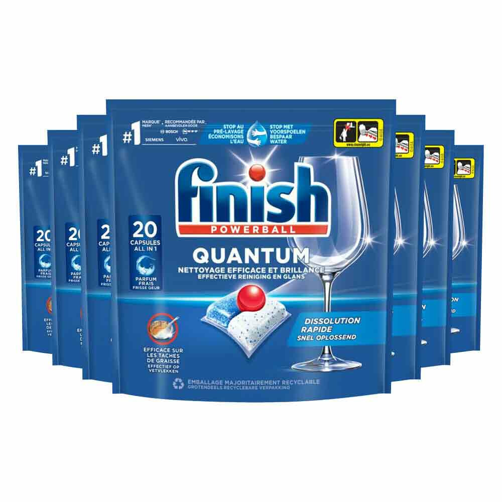 7x Finish Quantum Vaatwastabletten Regular 20 stuks