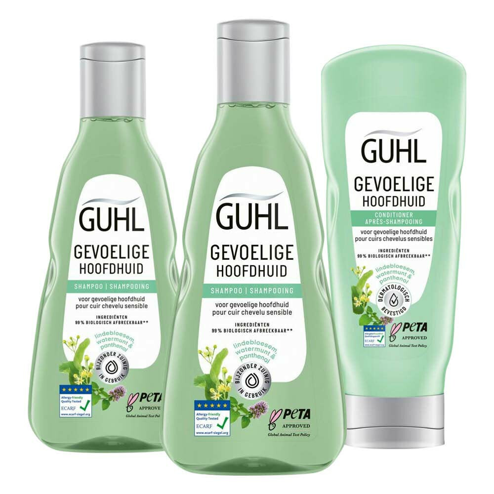 Guhl Gevoelige Hoofdhuid Shampoo 2 x 250 ml&Conditioner 1 x 200 ml Pakket