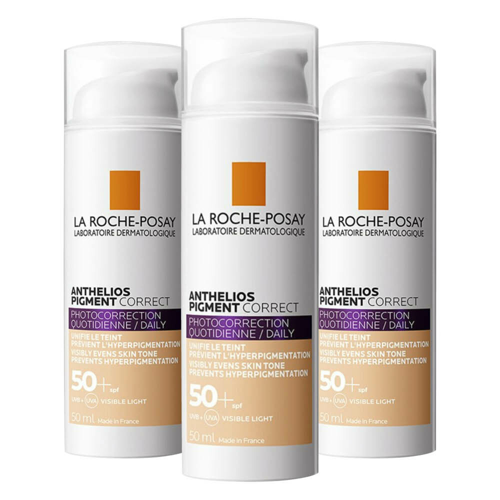 3x La Roche Posay Anthelios Pigment Correct SPF 50+ Licht 50 ml