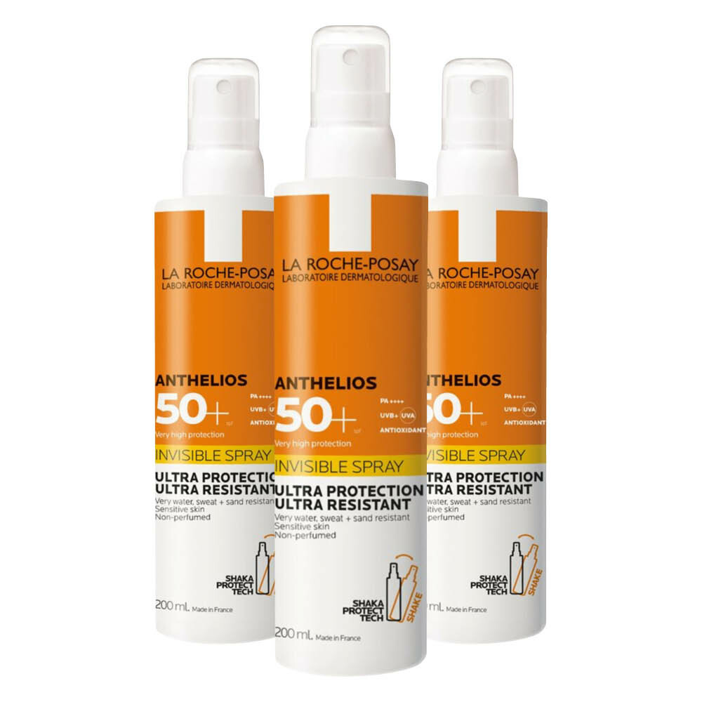 3x La Roche Posay Anthelios Zonnebrand Spray SPF50+ 200 ml