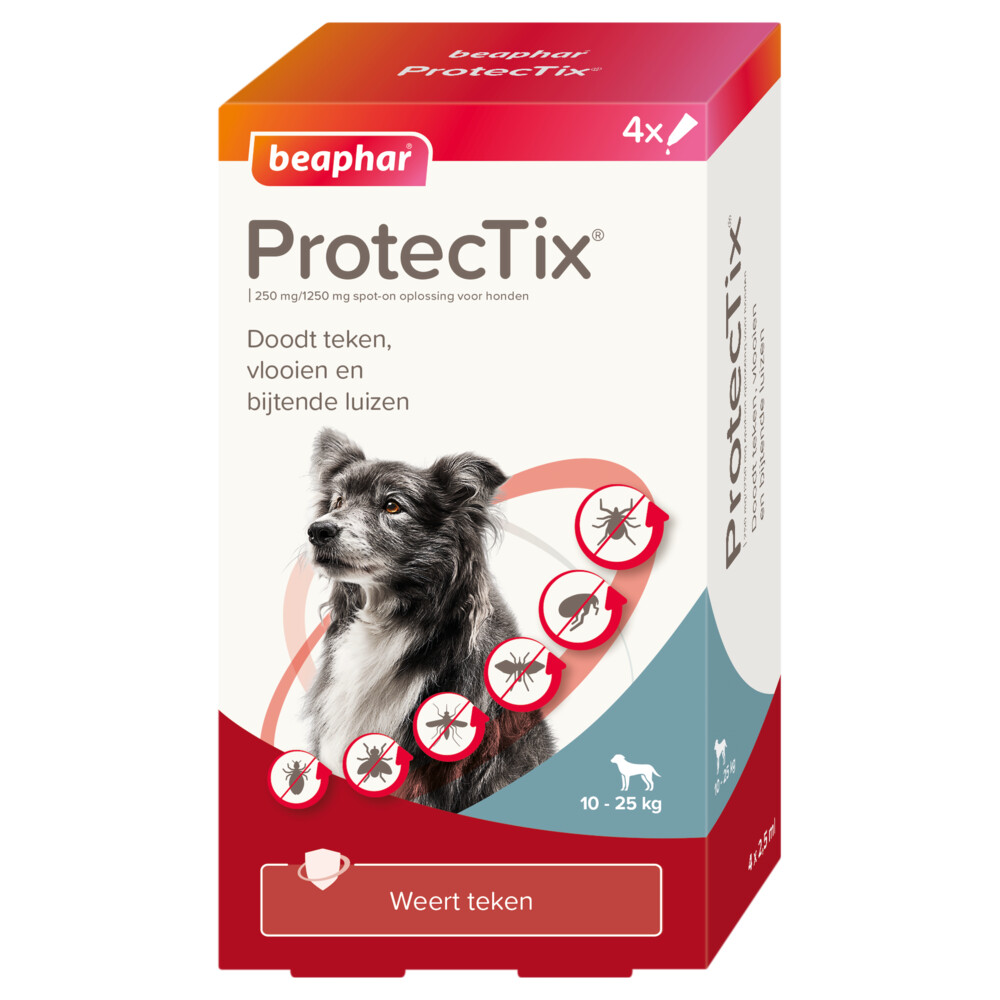 Beaphar ProtecTix Hond Anti Vlo&Teek 10-25 kg 4 pipetten