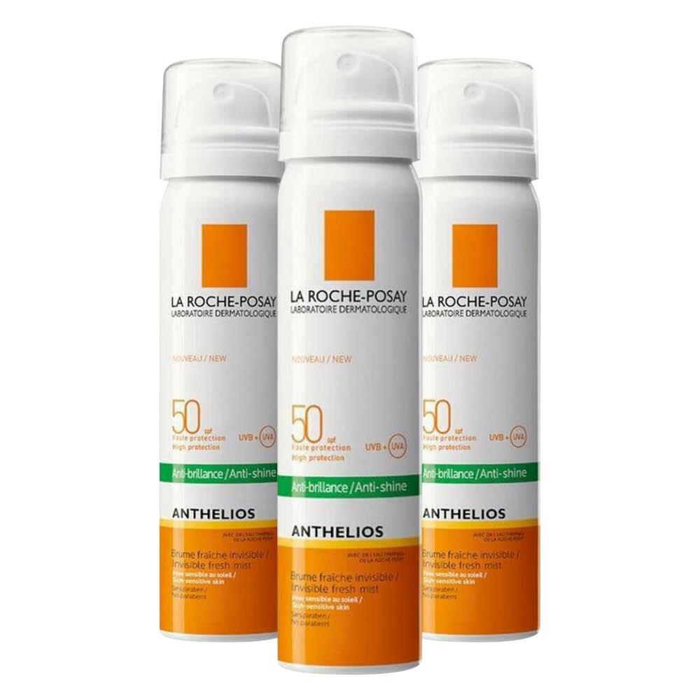 3x La Roche Posay Anthelios Zonnebrand Mist Gezicht SPF 50 75 ml