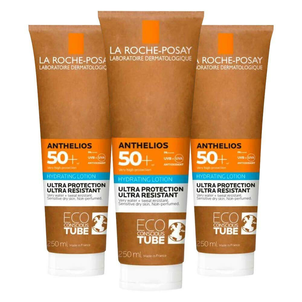 3x La Roche Posay Anthelios Melk SPF 50 Ecologische Tube 250 ml