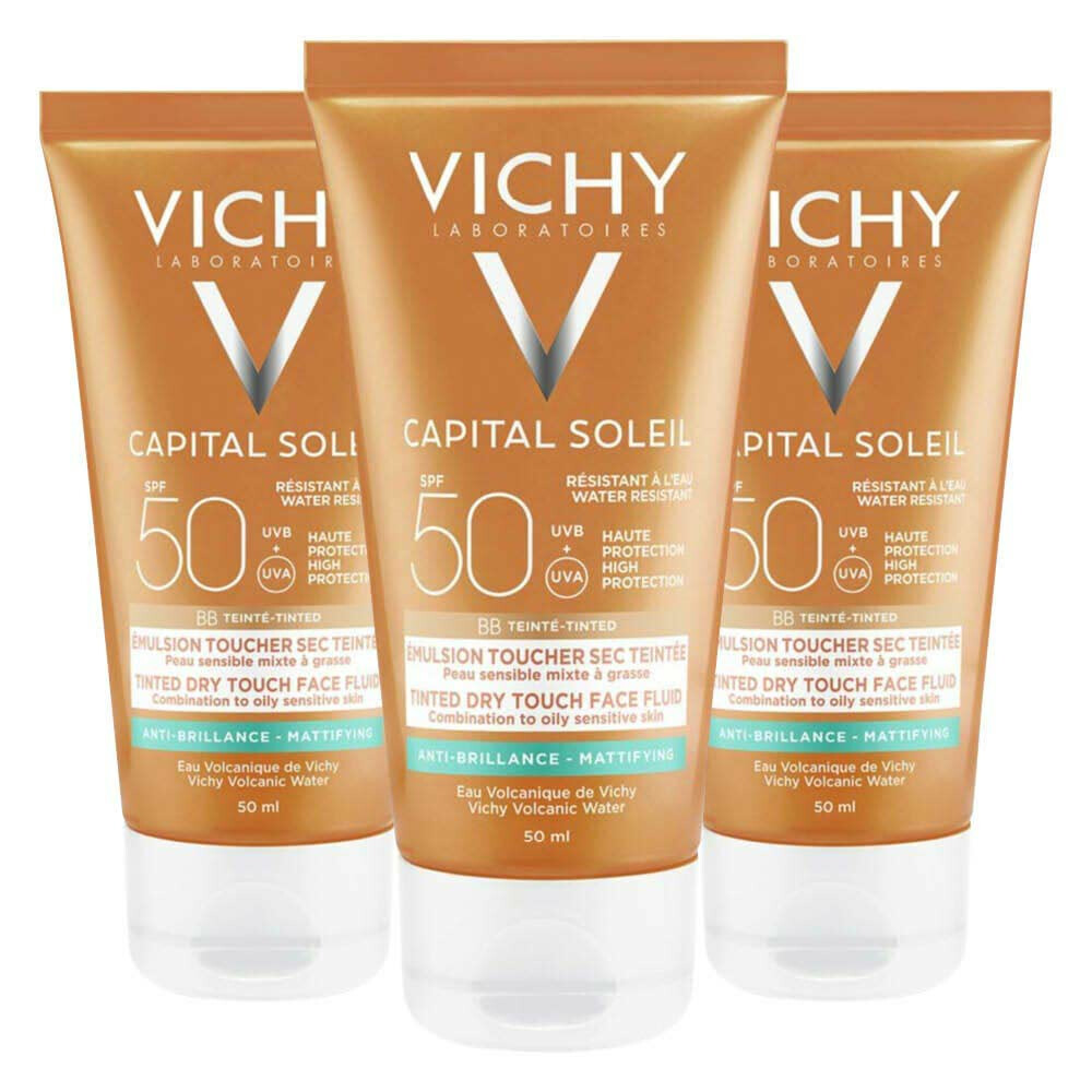 3x Vichy Capital Soleil Dry Touch BB Zonnebrandcrème SPF50 50 ml