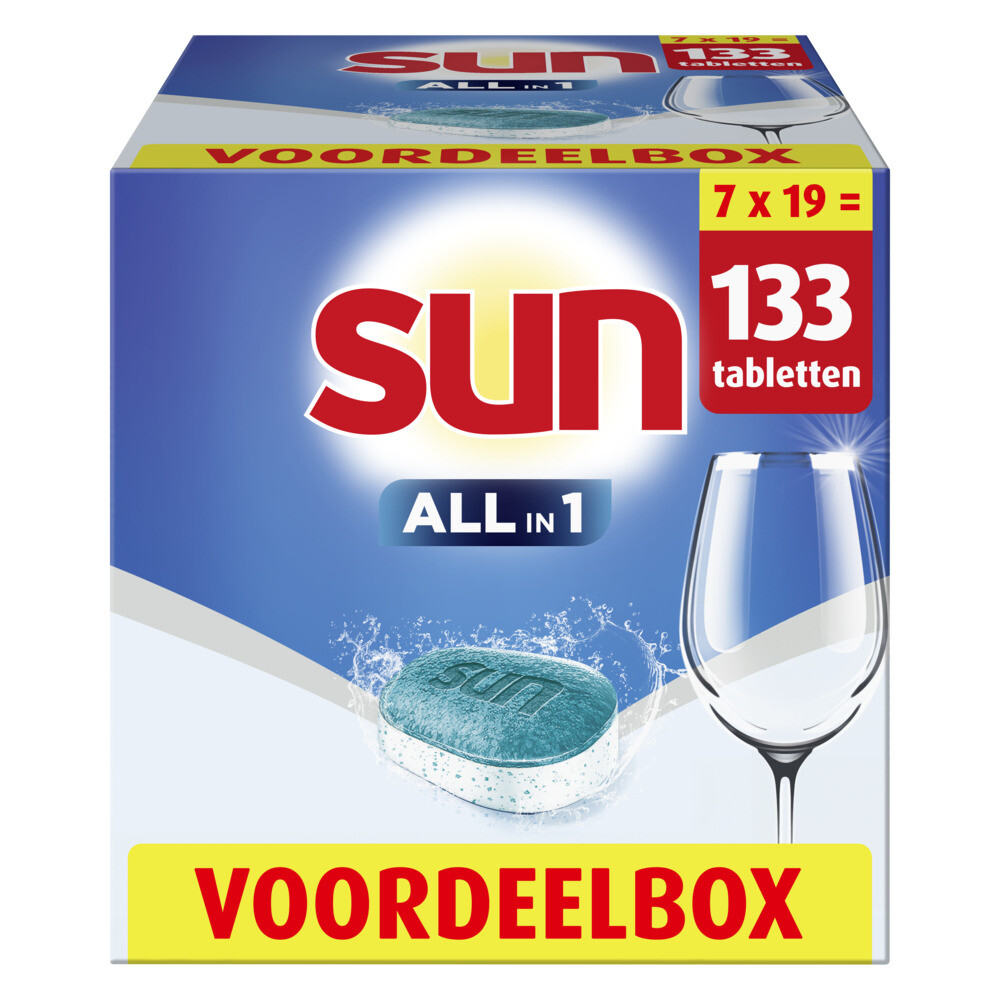 7x Sun Vaatwastabletten All-in-1 Normaal 19 stuks