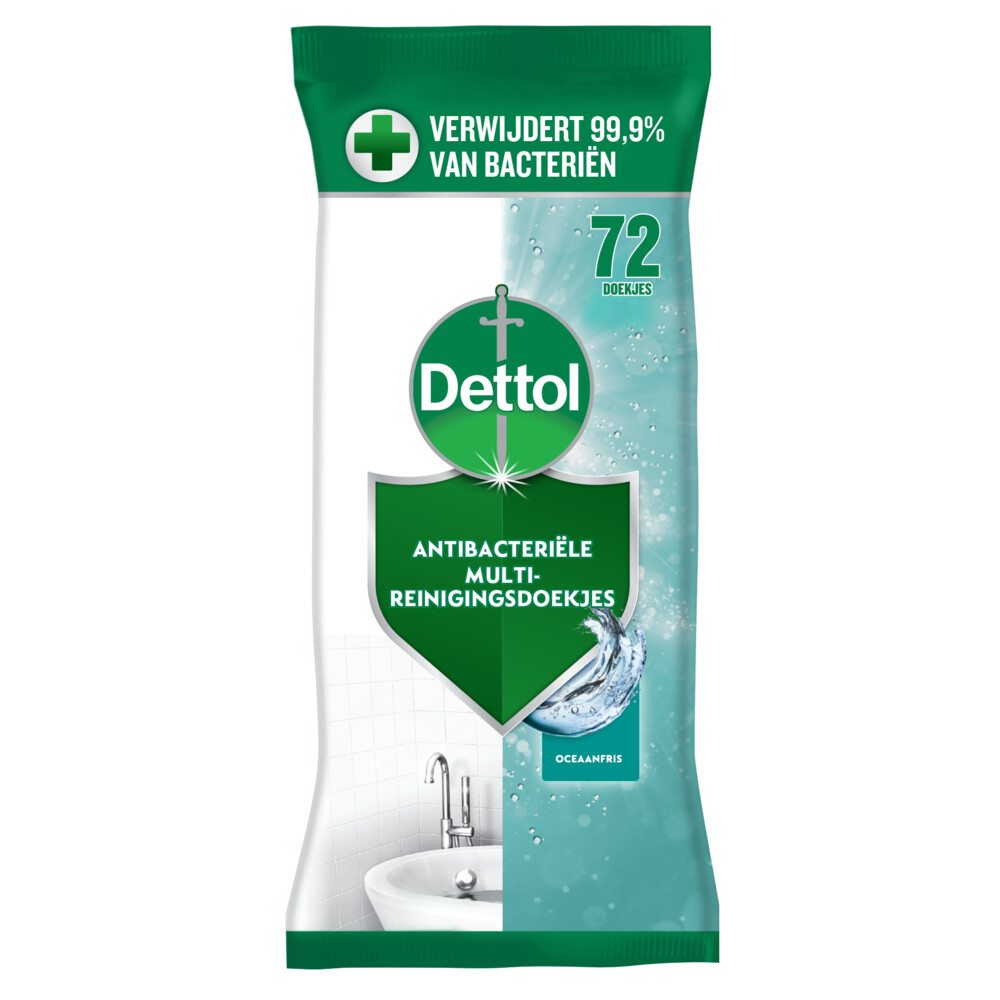 Dettol Antibacteriële Reinigingsdoekjes Oceaanfris 72 stuks