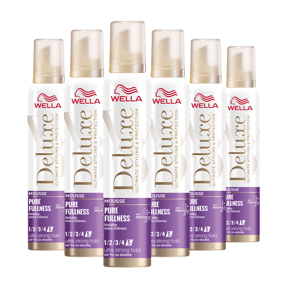6x Wella Deluxe Pure Fullness Mousse 200 ml