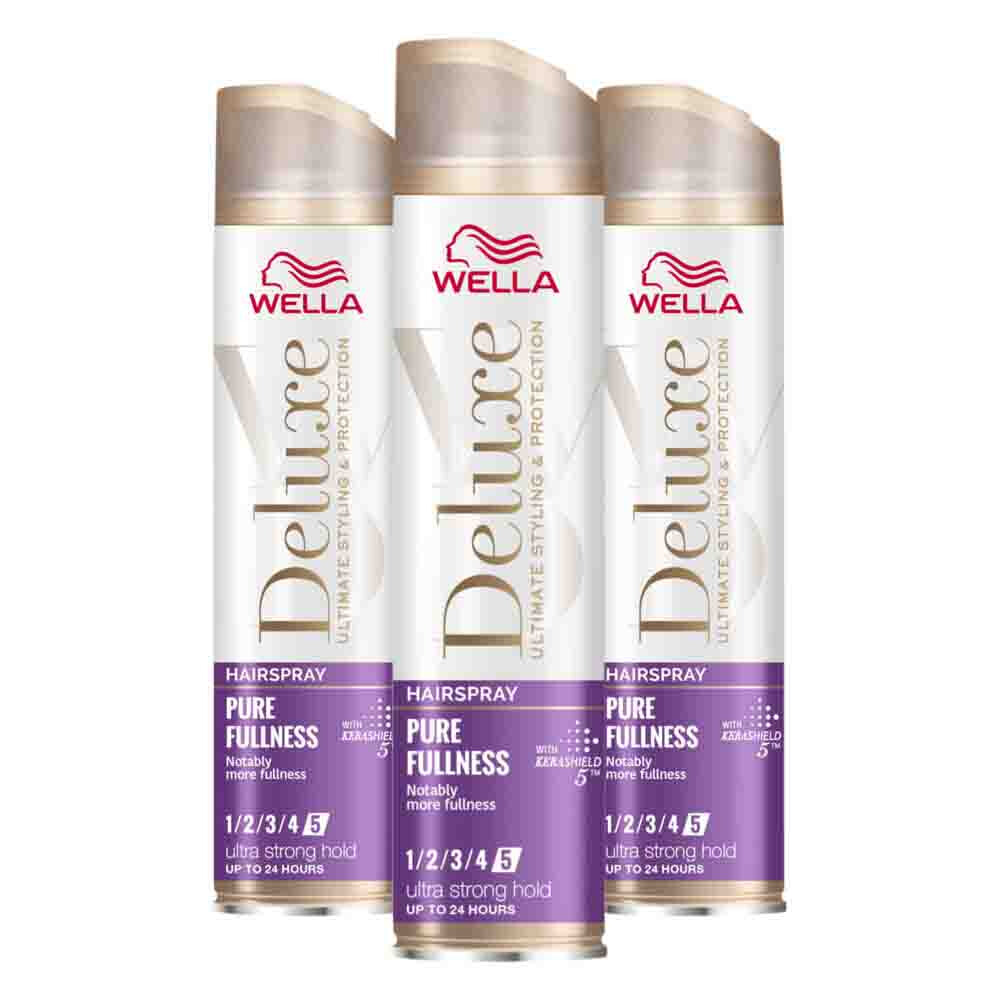 3x Wella Deluxe Pure Fullness Haarspray 250 ml