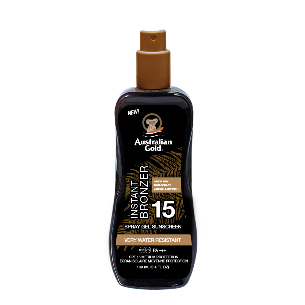 Australian Gold Zonnebrand Spray Gel met Bronzer SPF 15 100 ml