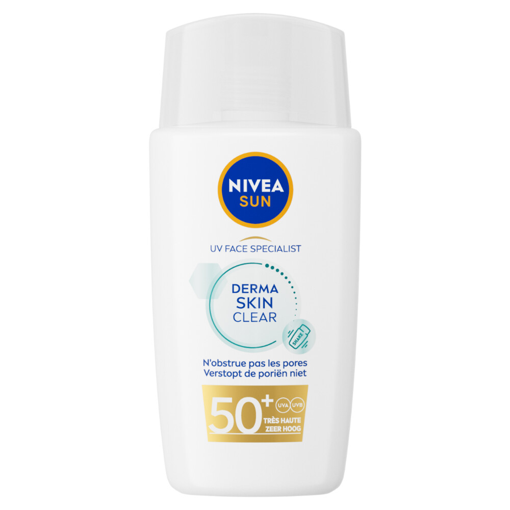 3x Nivea Sun UV Face Specialist Derma Skin Clear Fluid SPF 50+ 40 ml