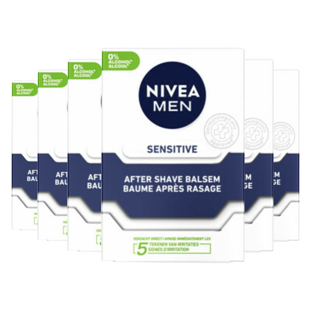 6x NIVEA Men Aftershave Balsem Sensitive 100 ml
