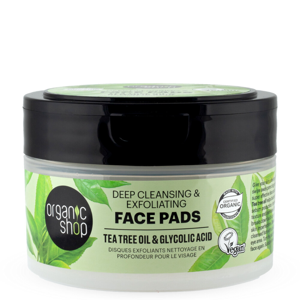 6x Organic Shop Face Pads Deep cleansing 20 pcs