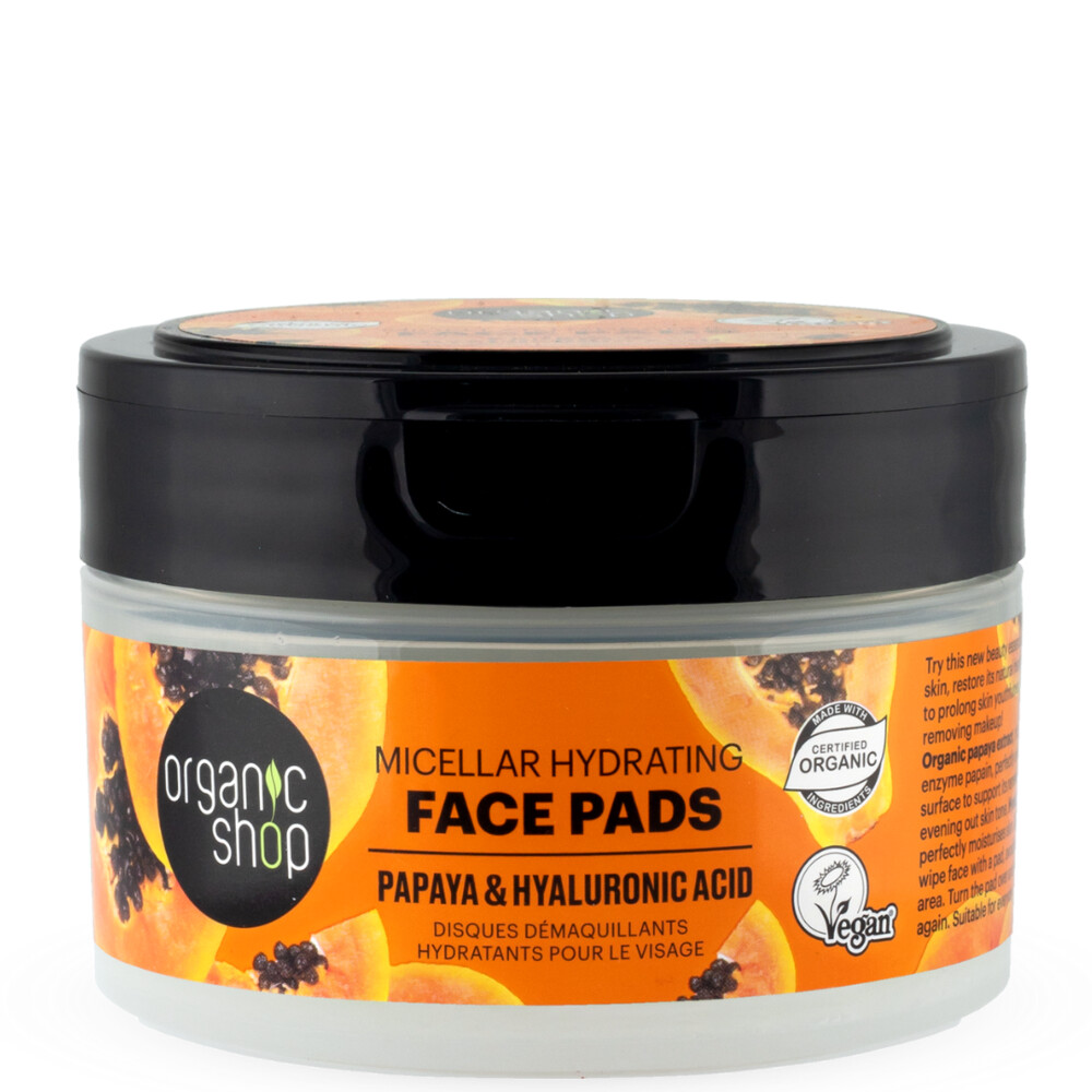 3x Organic Shop Face Pads Micellar Hydrating 20 pcs
