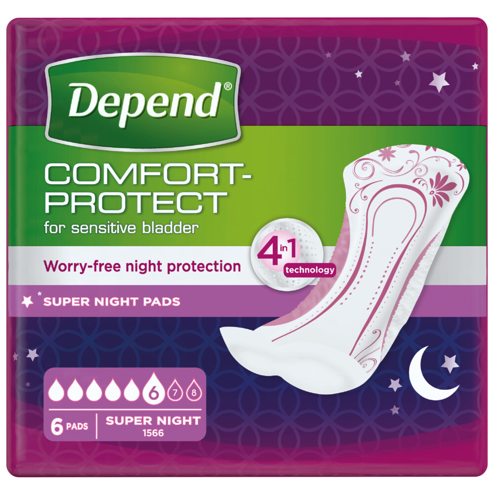 Depend Pads Super Night 6 stuks