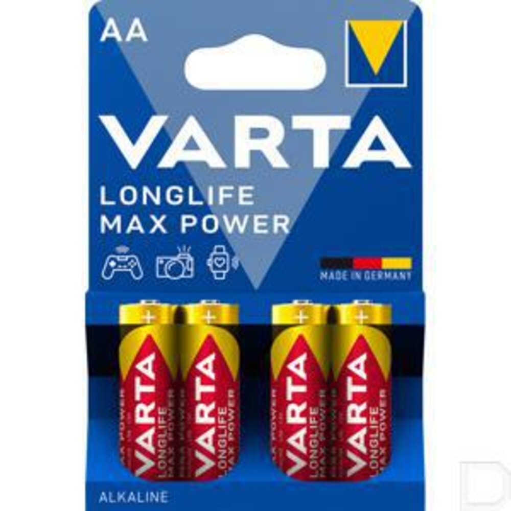 50x Varta Longlife Max Power Alkaline Batterijen AA 4 stuks