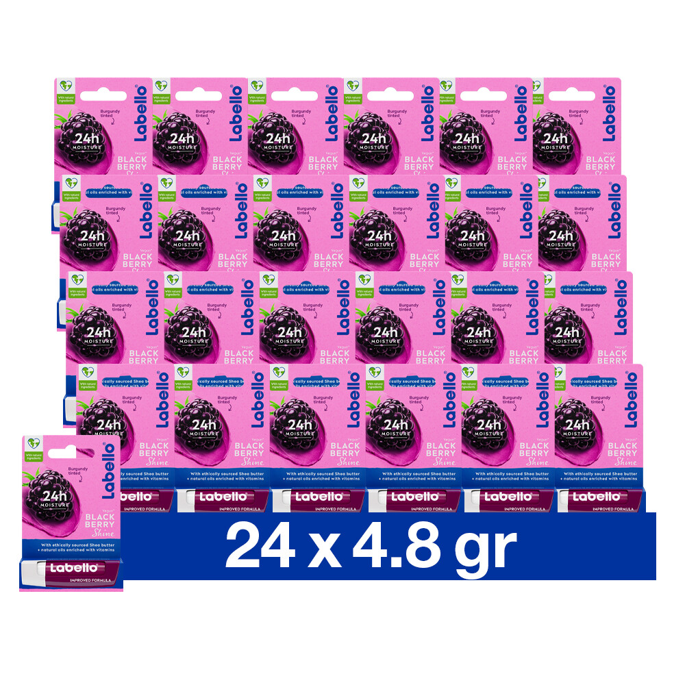 24x Labello Lippenbalsem Blister Blackberry Shine