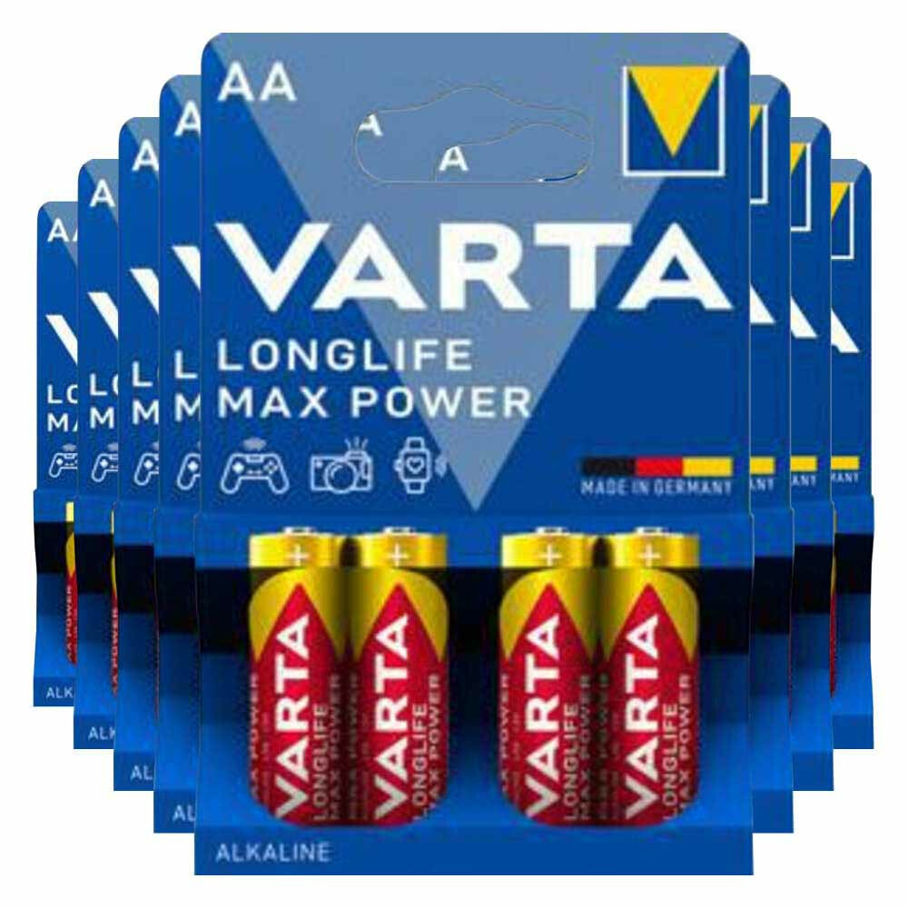 8x Varta Longlife Max Power Alkaline Batterijen AA 4 stuks