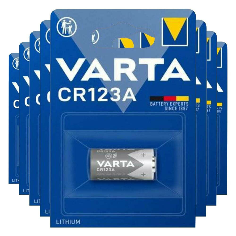 8x Varta Lithium Batterijen Cylindrical CR123A