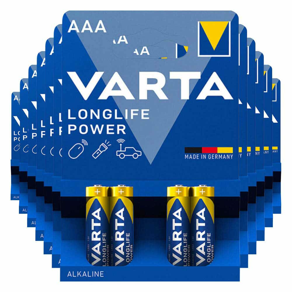 12x Varta Longlife Max Power Alkaline Batterijen AAA 4 stuks