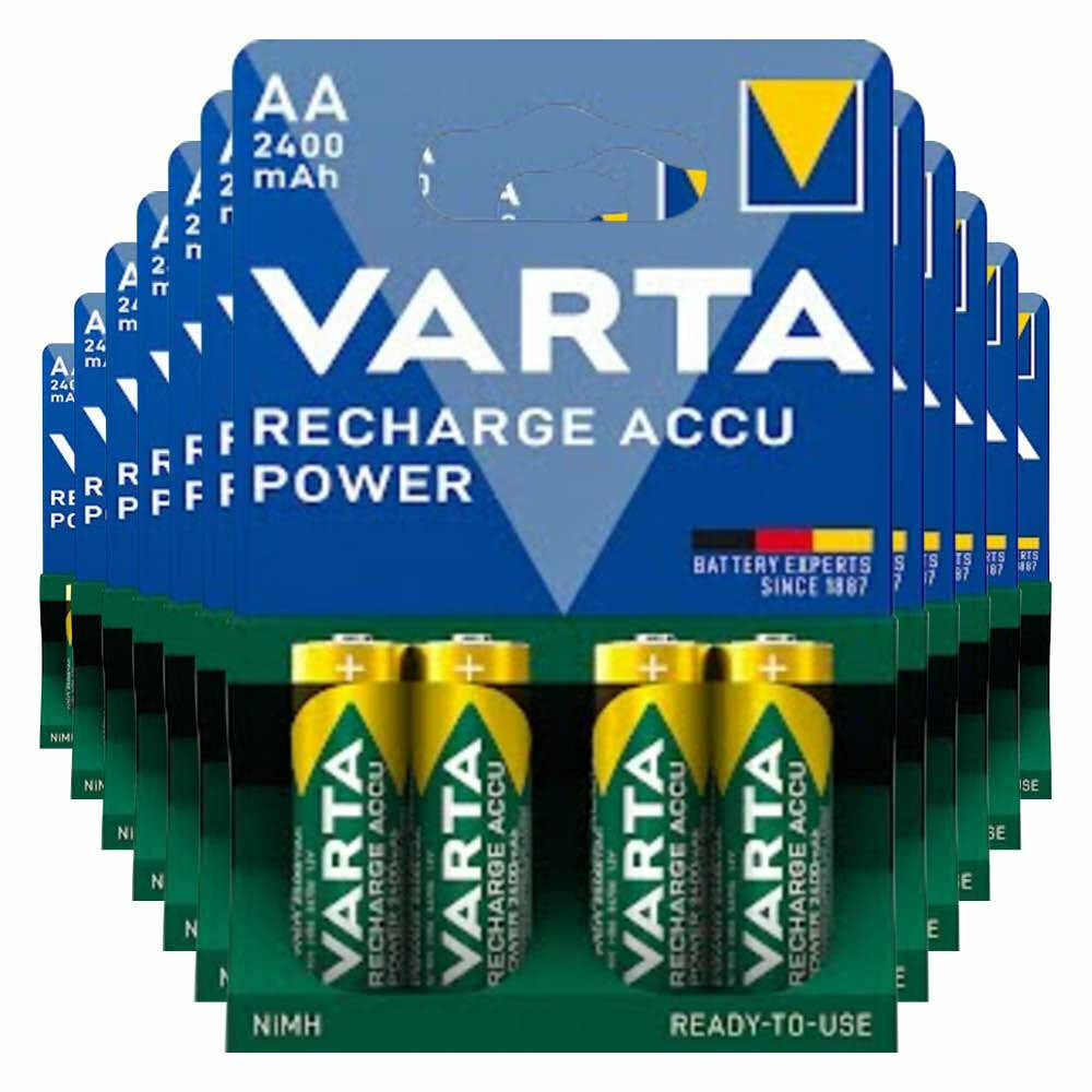 12x Varta Recharge Accu Power Oplaadbare Batterijen AA 2400mAh 4 stuks