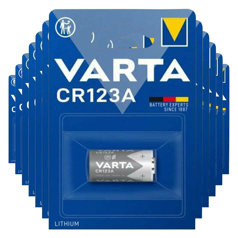 12x Varta Lithium Batterijen Cylindrical CR123A