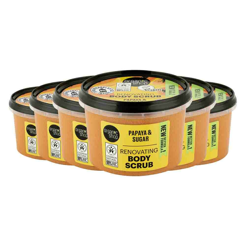 6x Organic Shop Body Scrub Papaya 250 ml