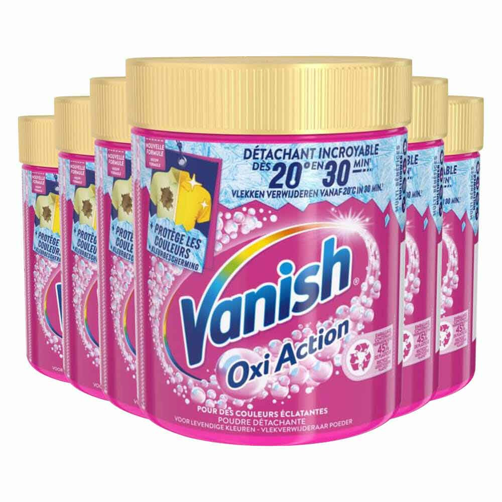 6x Vanish Oxi Action Wasbooster Poeder Gekleurde Was 470 gr