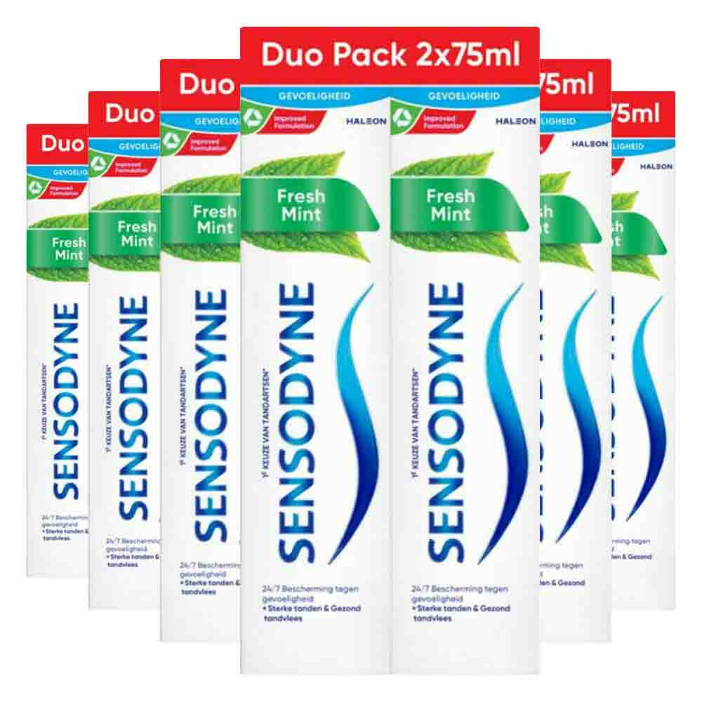 6x Sensodyne Tandpasta Fresh Mint Duo 2 stuks