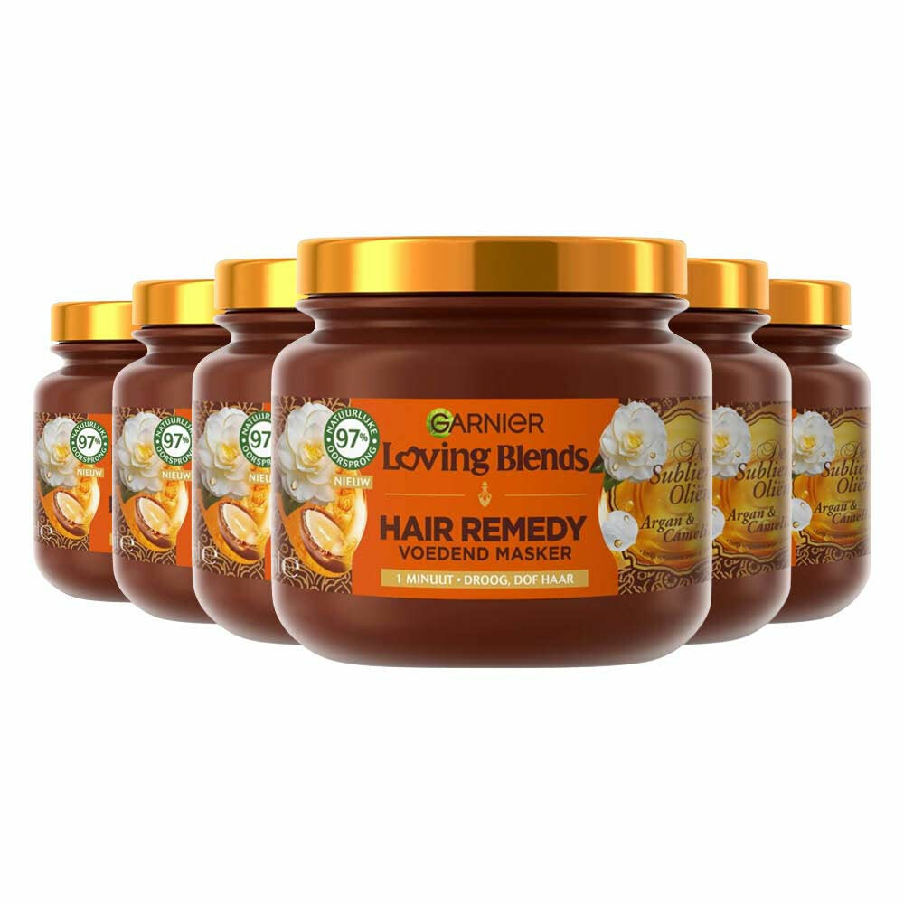 3x Garnier Loving Blends Haarmasker Honing Goud 340 ml